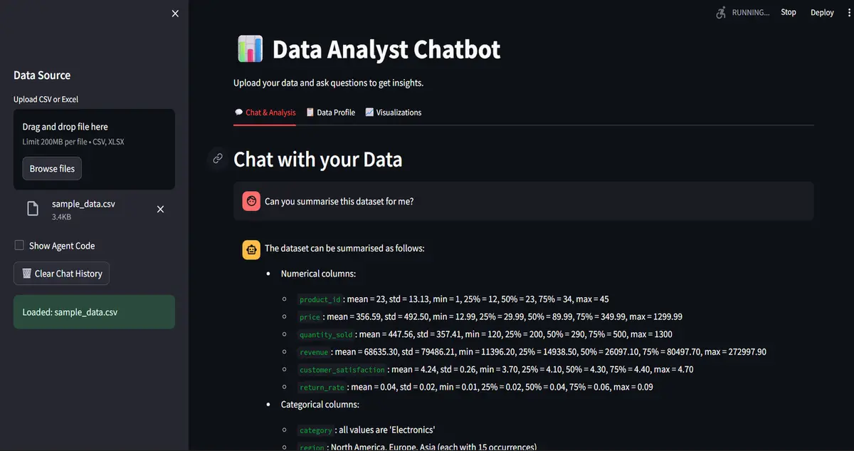 AI Data Analyst Chatbot